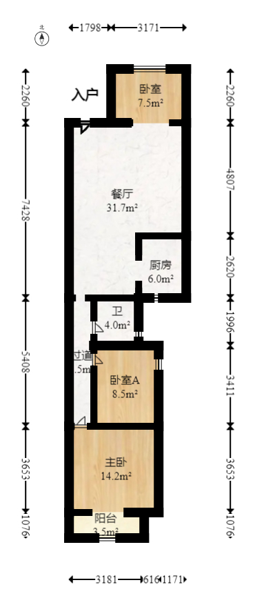 新长海广场 3室2厅1卫 43.8万 新长海广场 3室2厅1卫 43.8万户型图