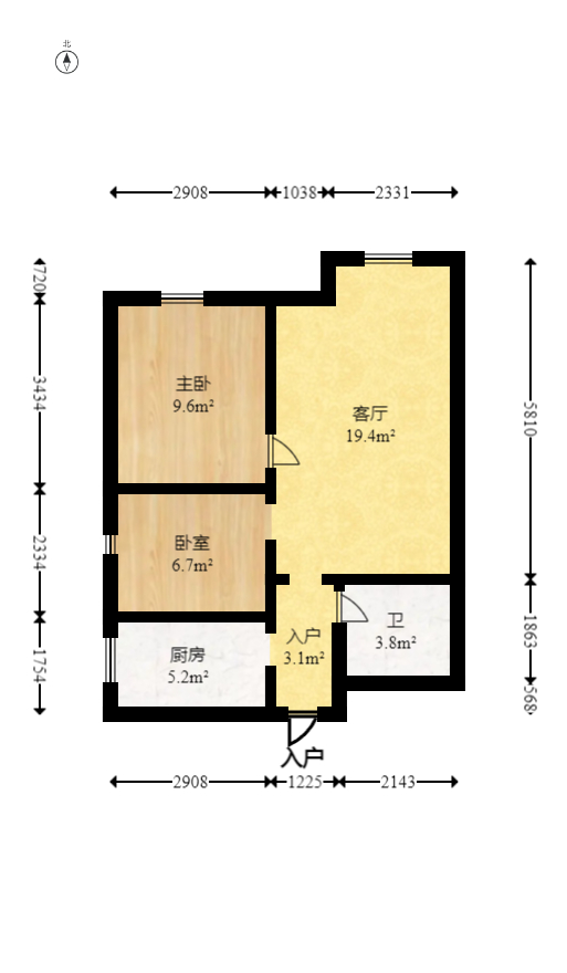 新长海漓湘悦  1室1厅1卫   27.00万室内图1