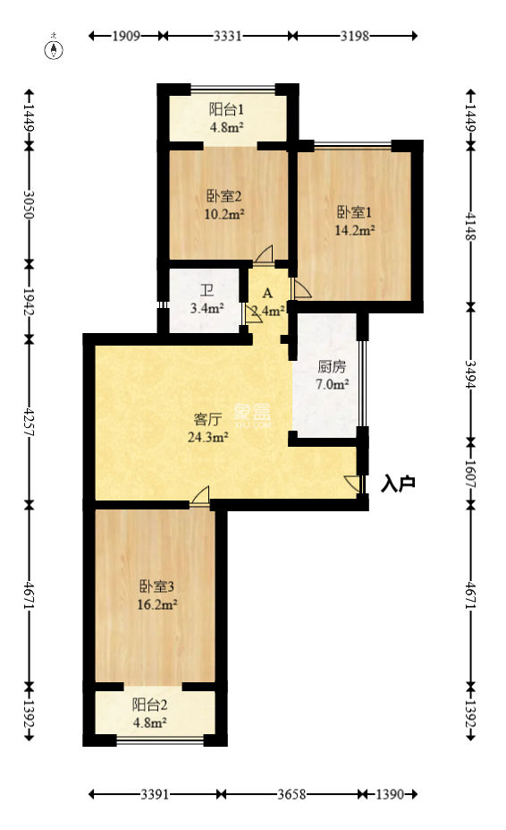 层上观邸  3室2厅1卫   75.50万