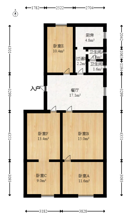 省政府机关梓园住宅区  3室2厅1卫   108.00万室内图1