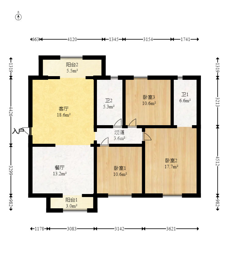 润和又一城  3室2厅2卫   88.00万