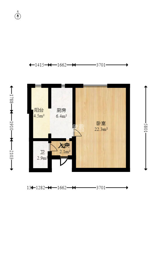 乾源国际  1室1厅1卫   28.00万