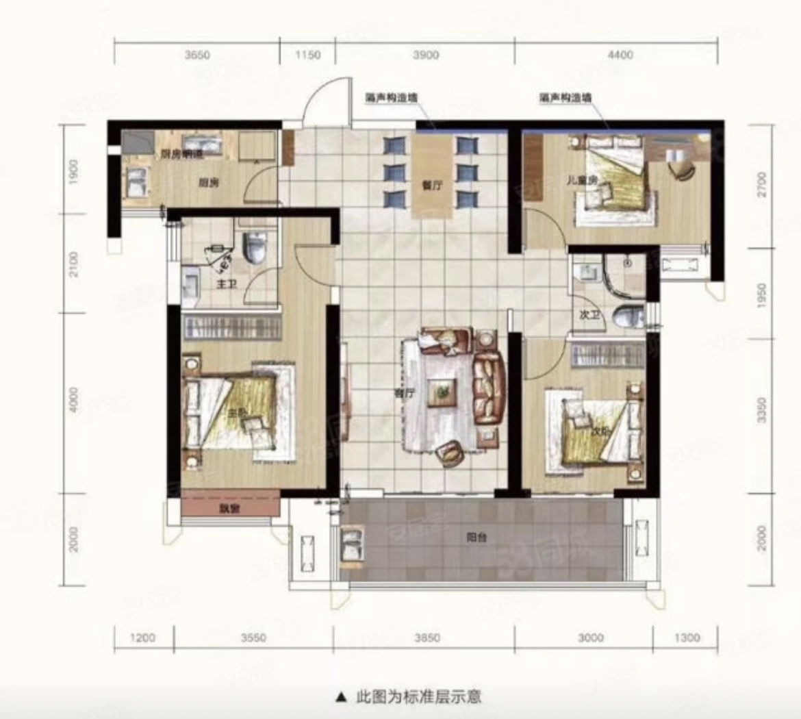 万润滨江天著 4室2厅2卫 129.0万 万润滨江天著 4室2厅2卫 129.0万其他