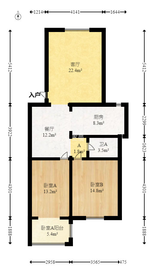好家园  2室1厅1卫   50.00万