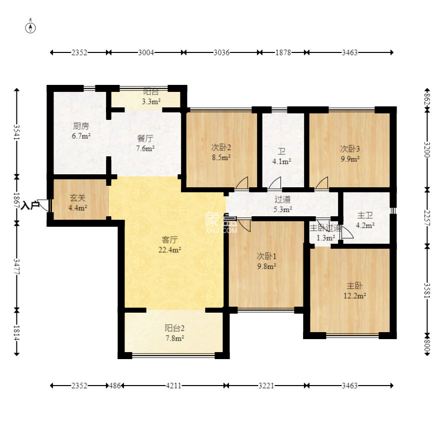 地鐵中建君和城  3室2廳2衛(wèi)   86.00萬