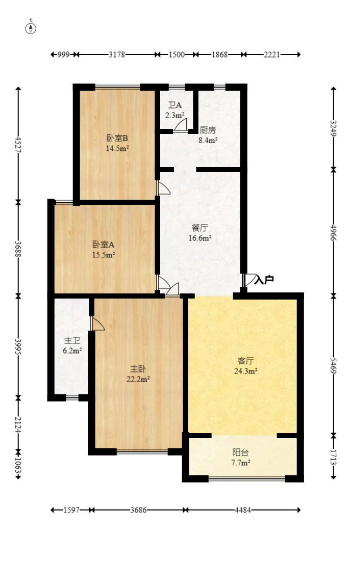 金色山莊  3室2廳1衛(wèi)    113.0萬室內(nèi)圖1