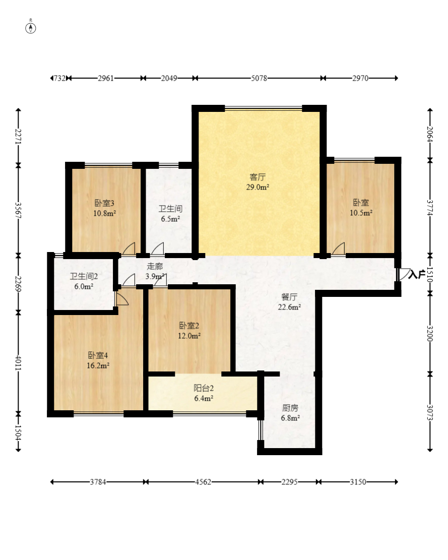 长房东云台 4室2厅2卫 120.0万 长房东云台 4室2厅2卫 120.0万户型图