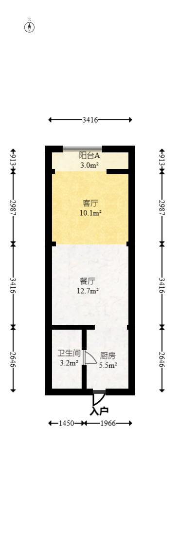 万科金色麦田  2室2厅1卫   53.00万室内图1