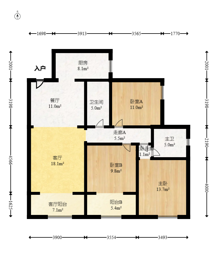 中建芙蓉嘉苑  3室2厅2卫   115.00万室内图1
