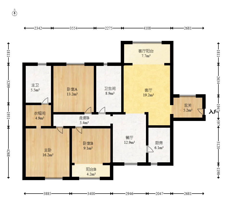 中建芙蓉嘉苑  3室2厅1卫   156.00万室内图1