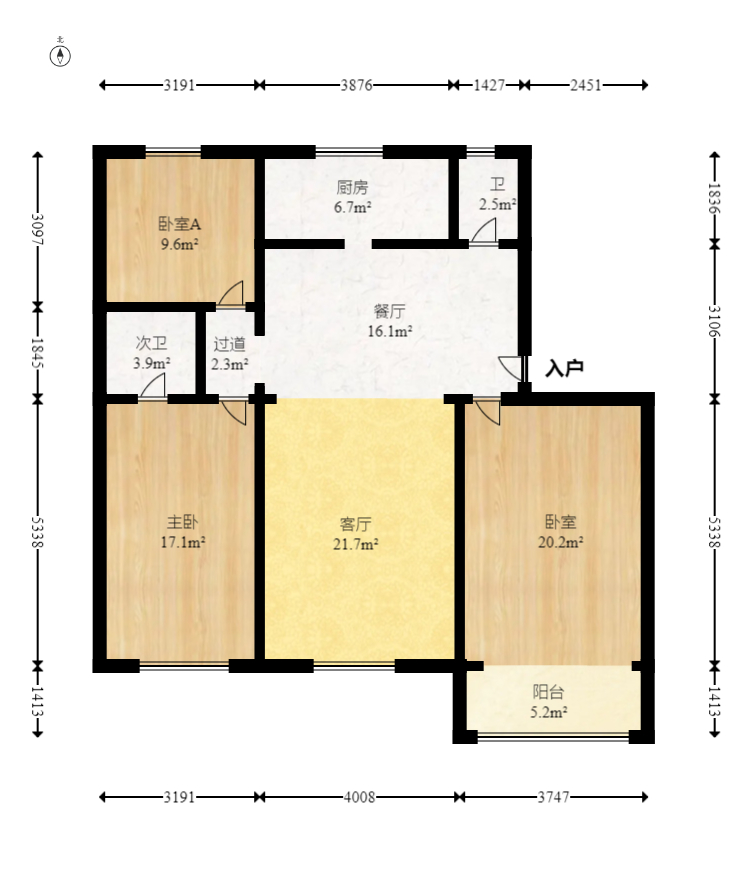 茶叶大市场“山水茗园”  3室2厅2卫   48.00万室内图1