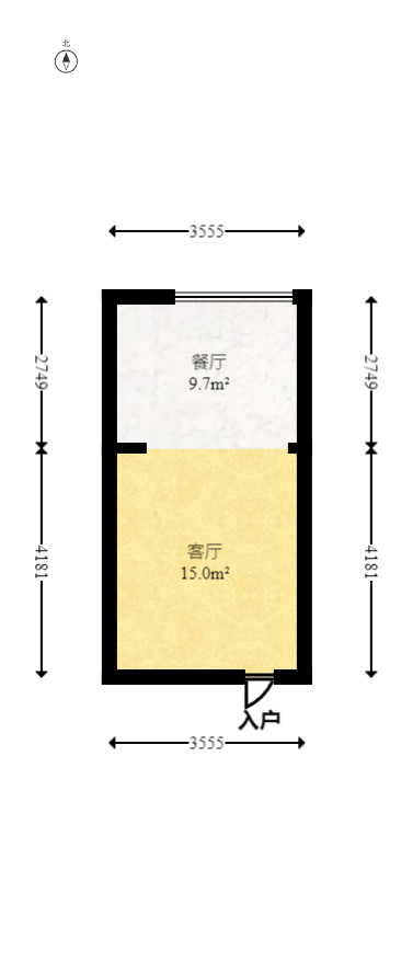 金色loft（鑫秋大厦）  2室1厅1卫   50.00万室内图1