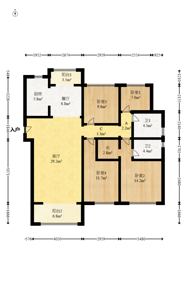 阳光城尚东湾愉景苑 4室2厅2卫 165.0万 阳光城尚东湾愉景苑 4室2厅2卫 165.0万户型图