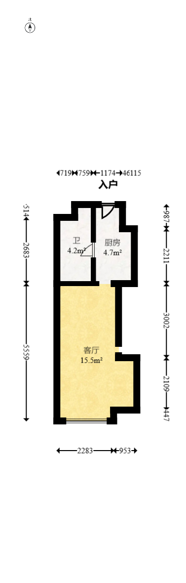 阳光城檀悦  1室0厅0卫   74.00万室内图1