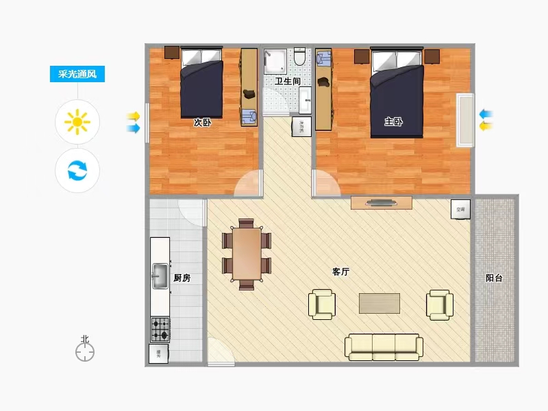 金水阳光 2室2厅2卫 1680.0元/月 金水阳光 2室2厅2卫 1680.0元/月户型图