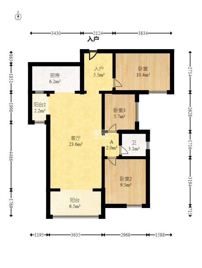 长房云时代  3室2厅1卫   82.00万