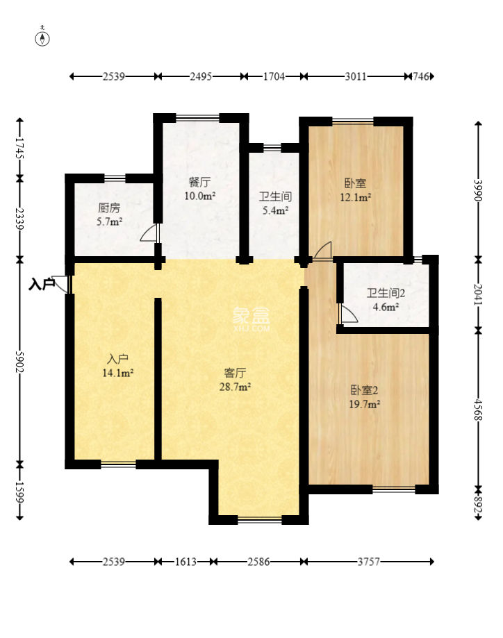 才子佳郡  3室2厅2卫   48.00万