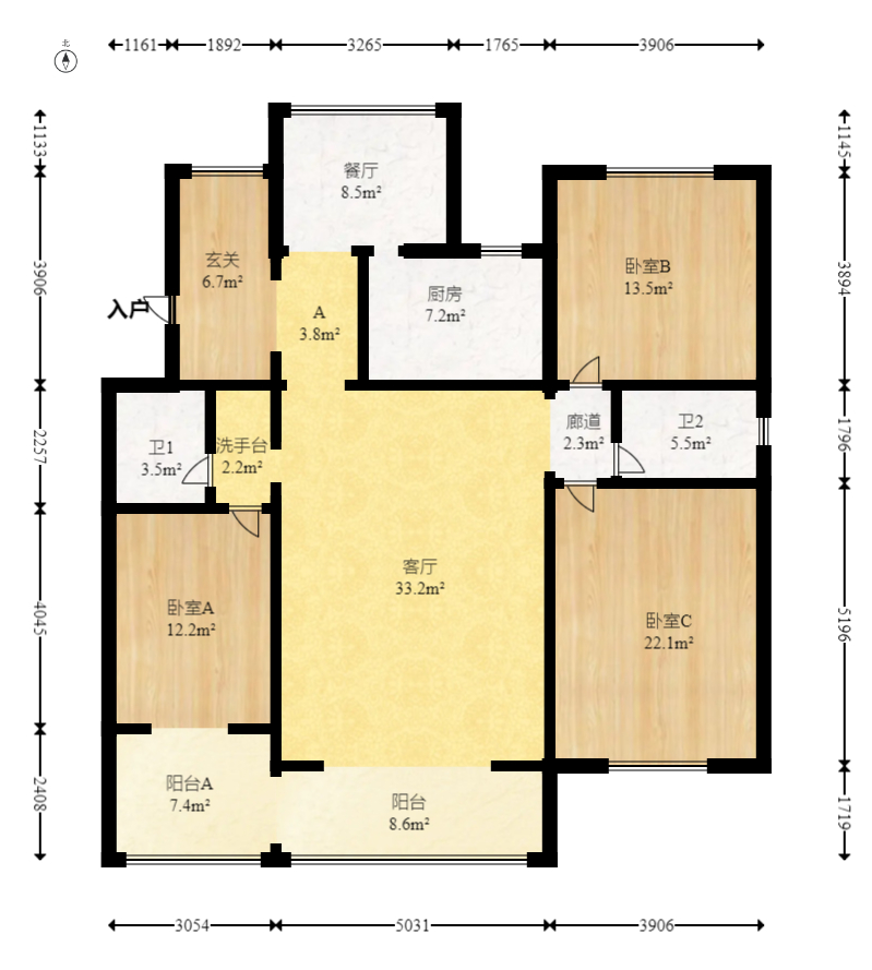 中建麓山和苑 3室2厅2卫 120.0万 中建麓山和苑 3室2厅2卫 120.0万户型图