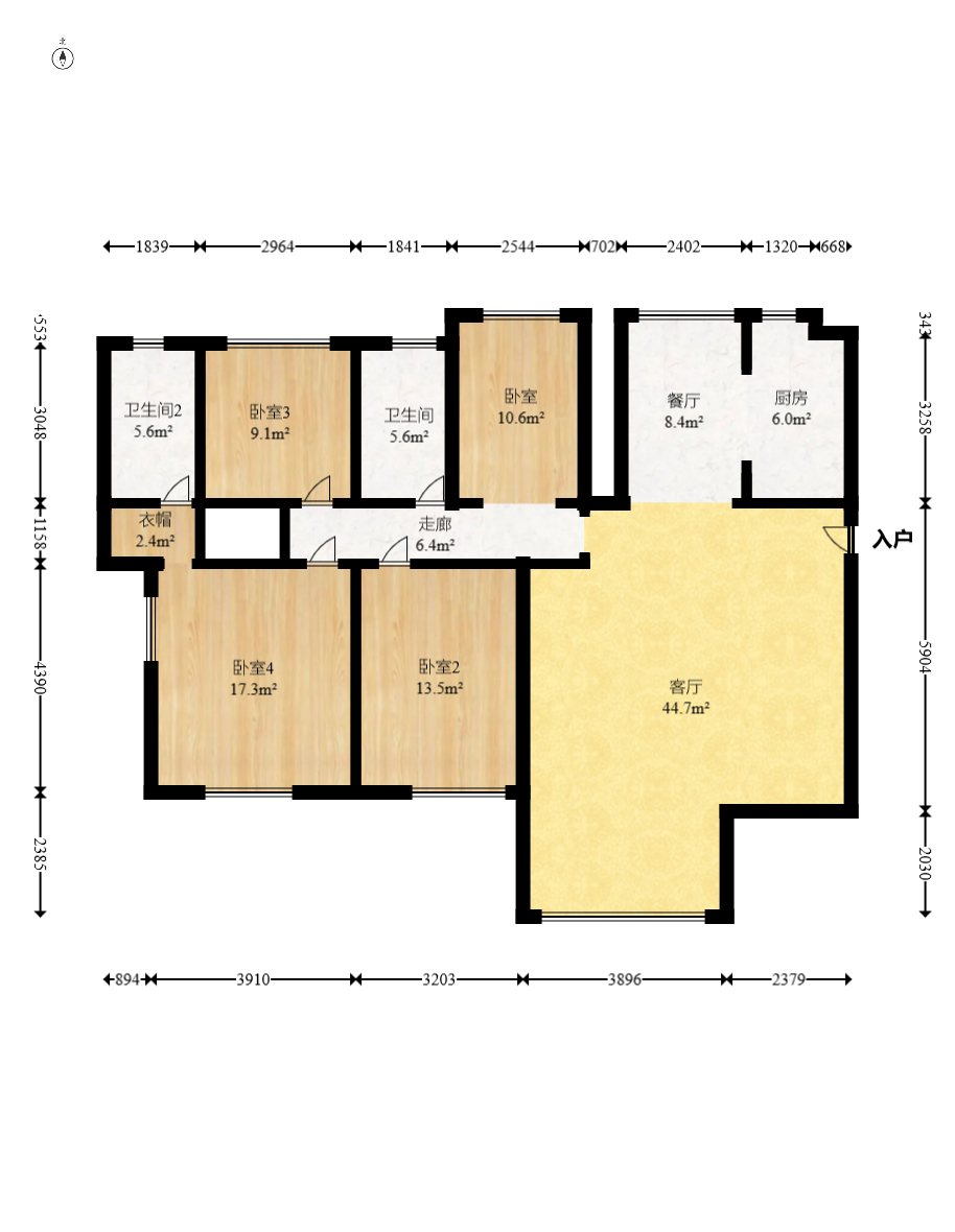 康桥长郡 4室2厅2卫 88.0万 康桥长郡 4室2厅2卫 88.0万户型图