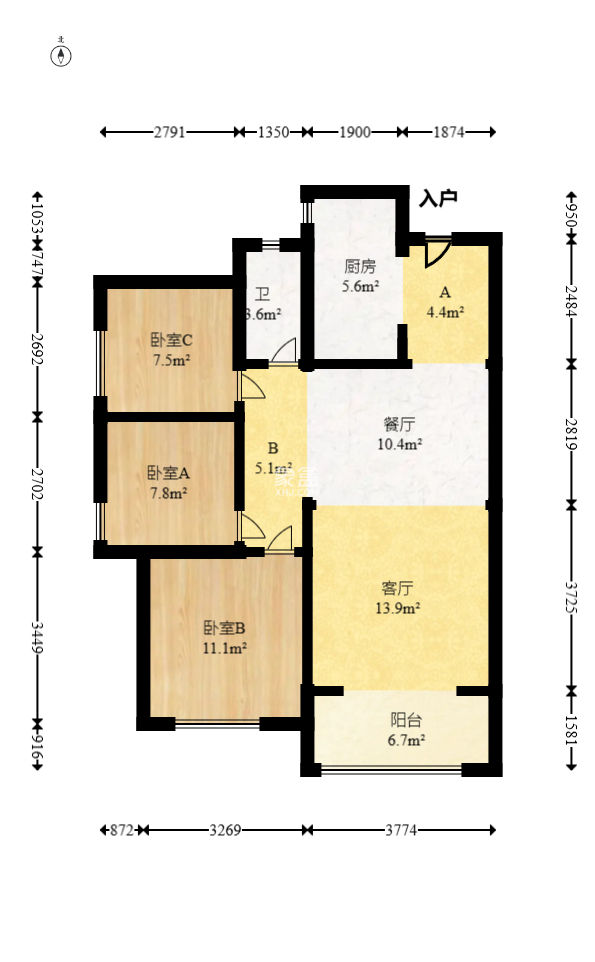 中建璟和城  3室2厅1卫   90.00万