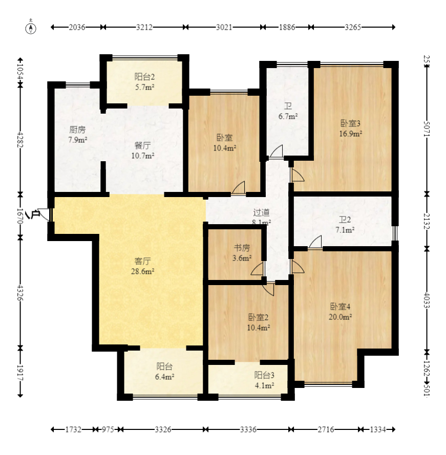 长房时代城  4室2厅2卫    200.0万室内图1
