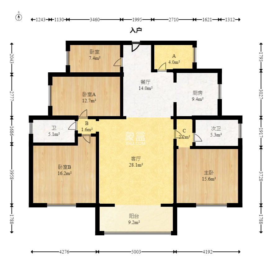 星电恬园  4室2厅2卫   93.50万