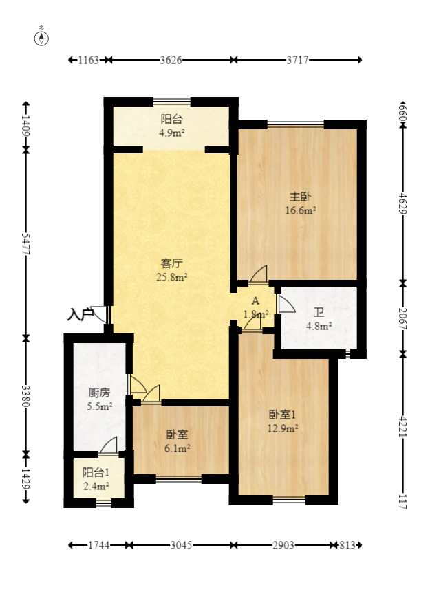 山水湾  3室2厅1卫    60.0万 山水湾  3室2厅1卫    60.0万户型图
