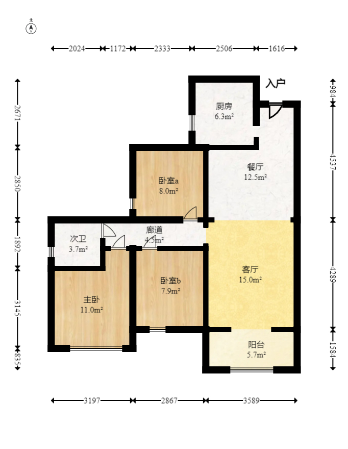梅溪盛荟  3室2厅1卫    98.0万 梅溪盛荟  3室2厅1卫    98.0万户型图
