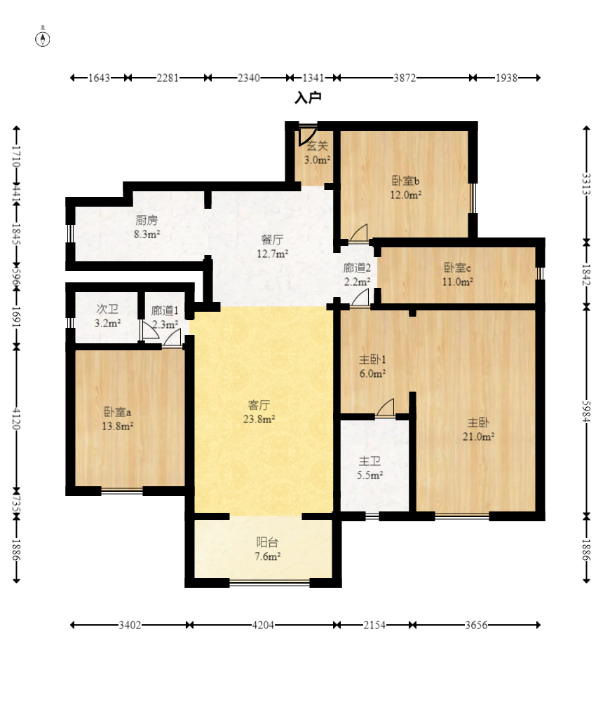 保利麓谷林语F区 4室2厅2卫 105.0万 保利麓谷林语F区 4室2厅2卫 105.0万户型图