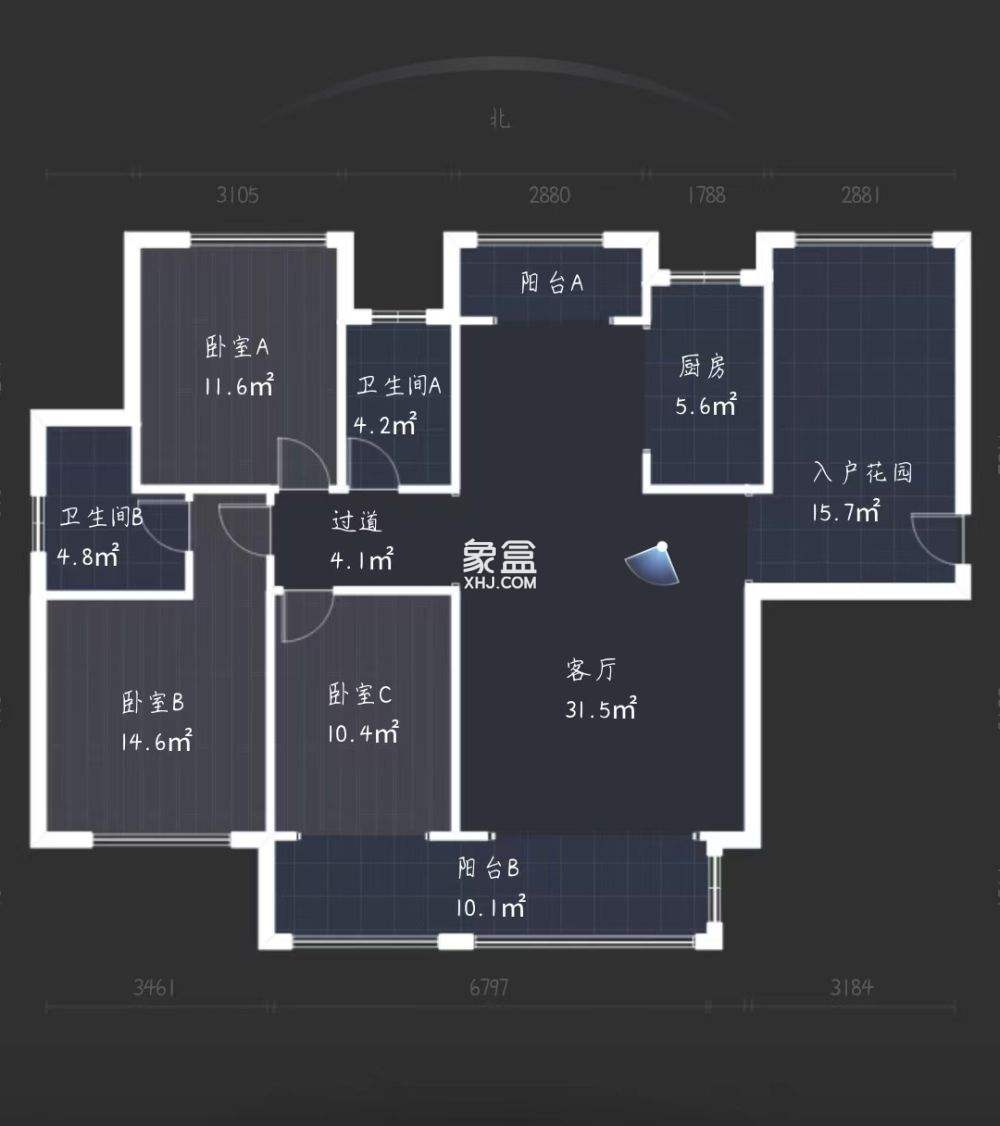 中泰财富湘江  4室2厅3卫   115.00万