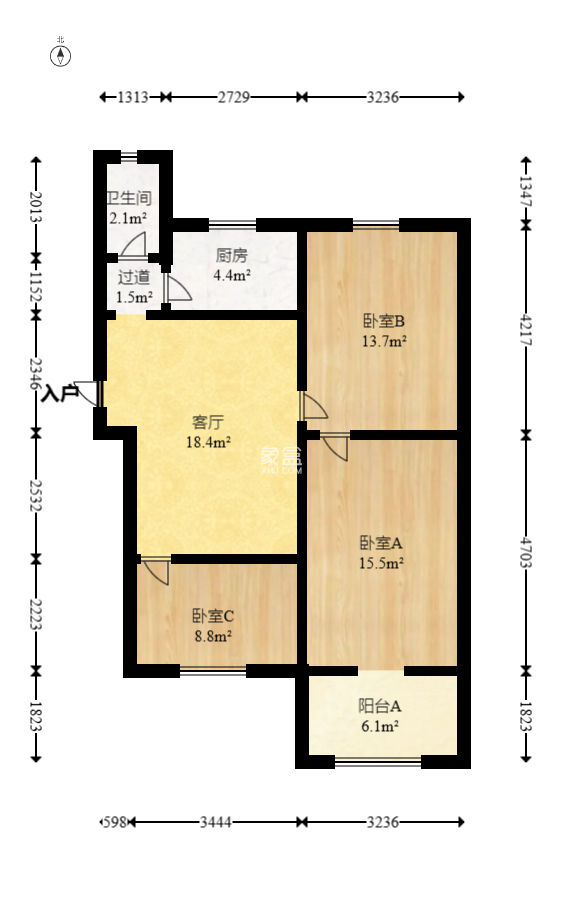 汽貿(mào)大廈  3室1廳1衛(wèi)   53.80萬