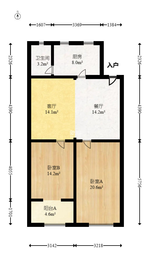 东瓜山一村  2室2厅1卫   42.00万