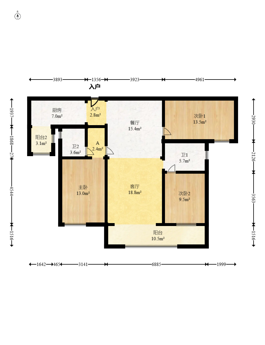 长房雍景湾  3室2厅2卫    130.0万 长房雍景湾  3室2厅2卫    130.0万户型图