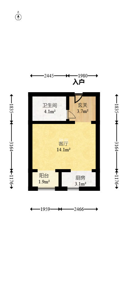 環(huán)宇天地、中海地產(chǎn)（中信城市廣場二期）  1室1廳1衛(wèi)   29.80萬