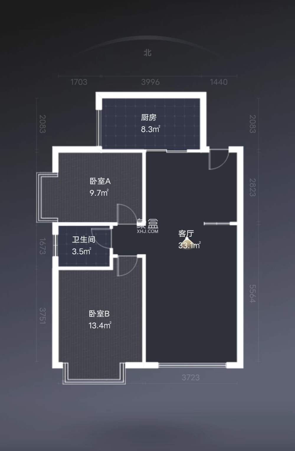 华晨御园  2室2厅1卫    54.8万