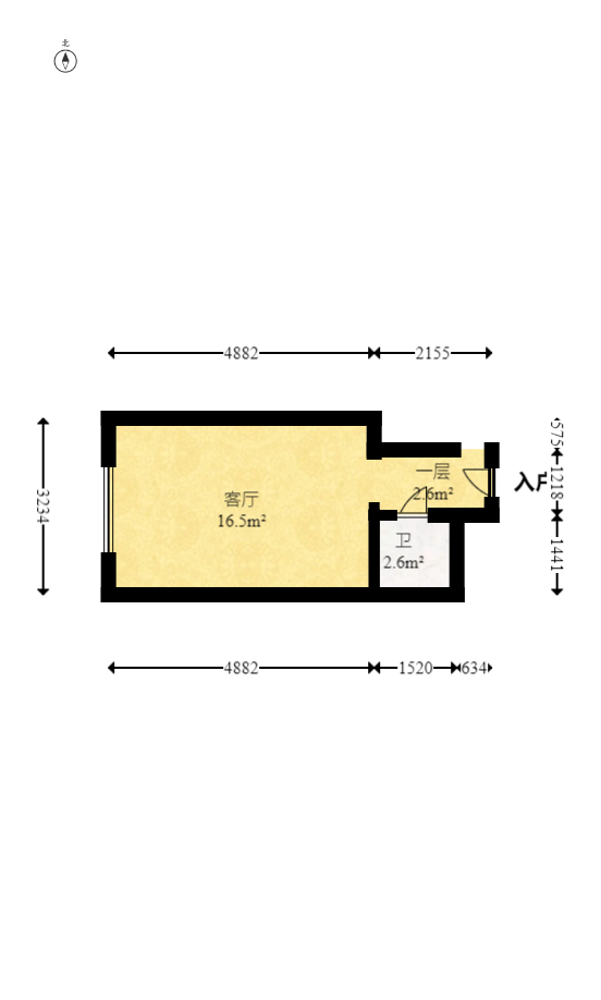金地铂悦  2室1厅1卫   30.50万室内图1