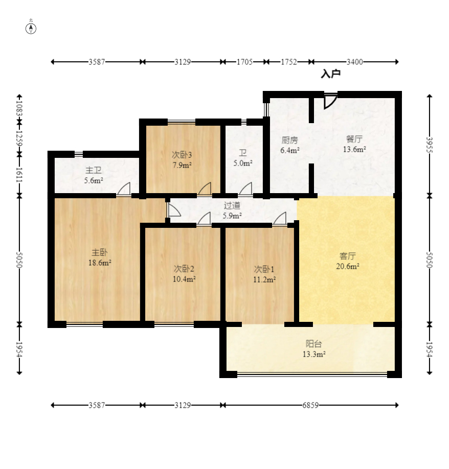 嘉宇北部湾BC区 4室2厅2卫 64.8万 嘉宇北部湾BC区 4室2厅2卫 64.8万户型图