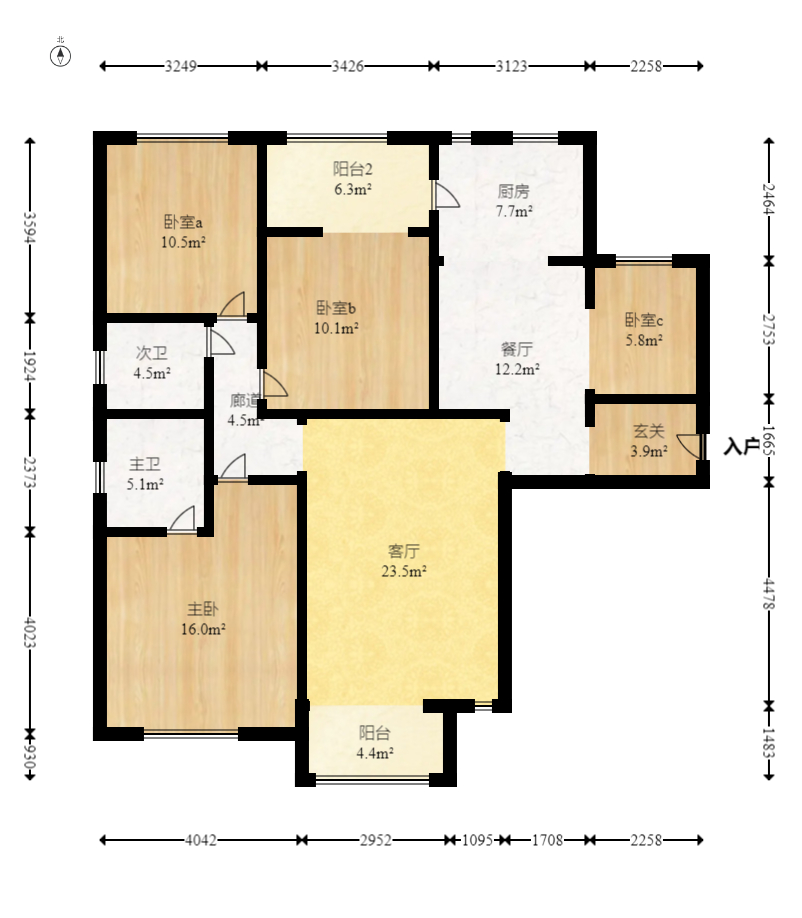 旭辉御府  3室2厅2卫   168.00万室内图1