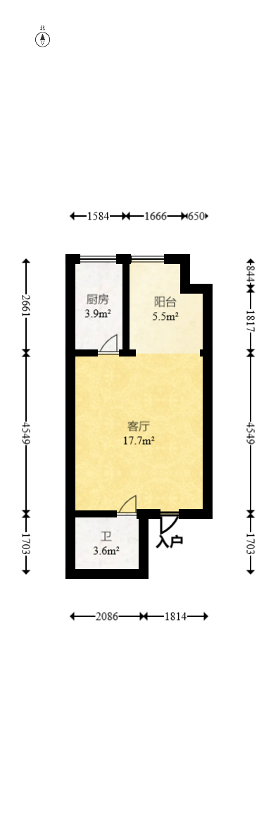 湘域相遇  1室1厅1卫   35.00万室内图1
