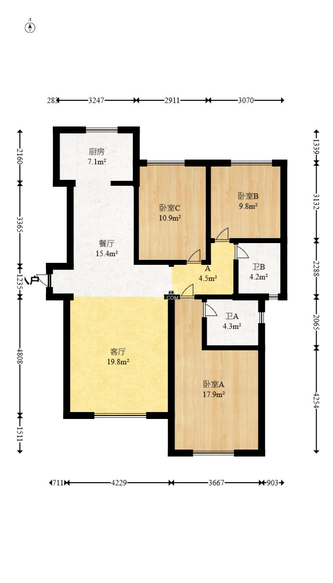 当代滨江MOMA  3室2厅2卫   169.00万