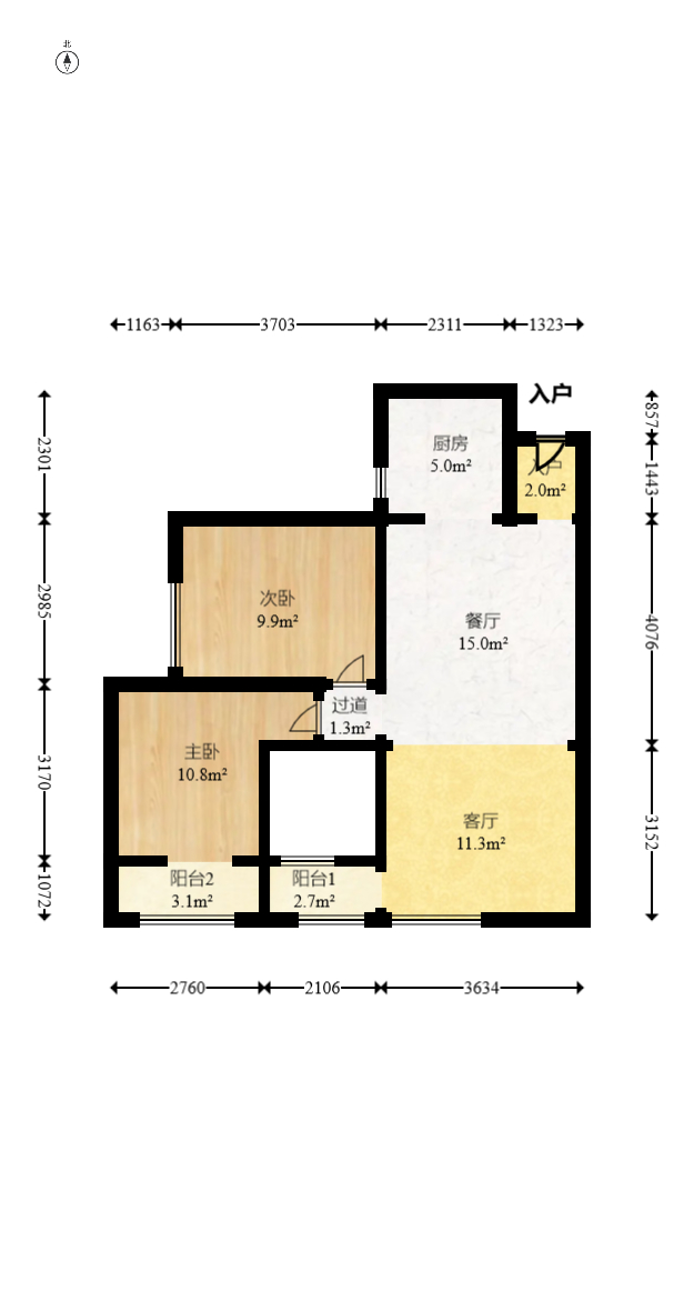 滨江君悦香邸  2室2厅1卫    67.9万 滨江君悦香邸  2室2厅1卫    67.9万户型图