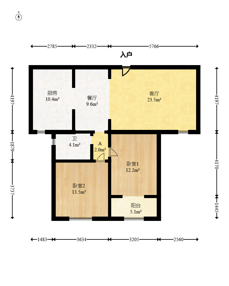 天城尚品 2室2厅1卫 95.0万 天城尚品 2室2厅1卫 95.0万户型图