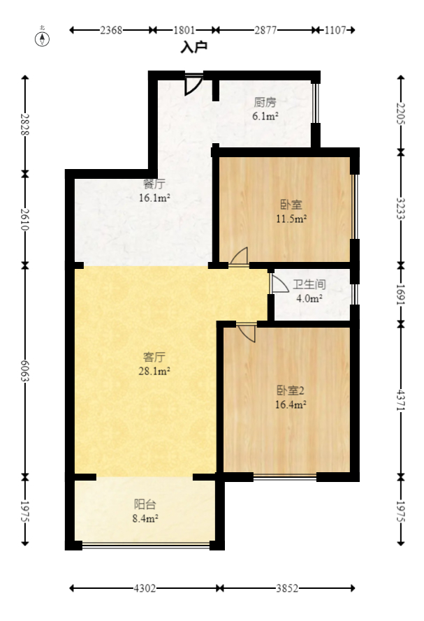 东门尚苑 2室2厅1卫 48.8万 东门尚苑 2室2厅1卫 48.8万户型图