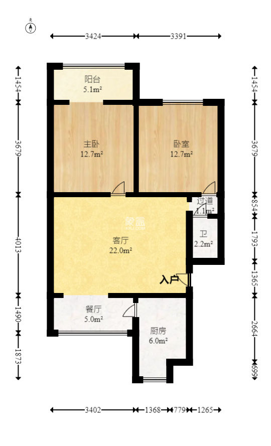 东文庙坪  2室1厅1卫   50.00万