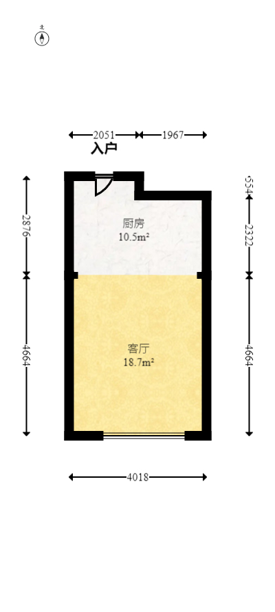 碧桂园翘楚棠 1室1厅1卫 20.0万 碧桂园翘楚棠 1室1厅1卫 20.0万户型图
