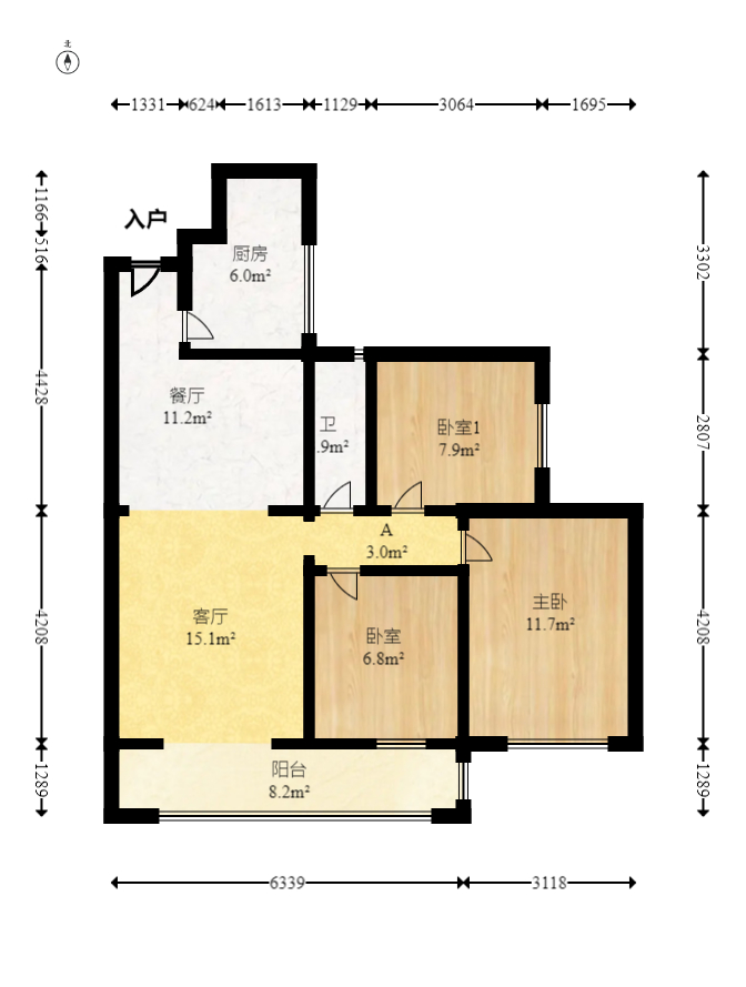 和悦城(蟠龙景苑) 3室2厅1卫 66.60万 和悦城(蟠龙景苑) 3室2厅1卫 66.60万户型图