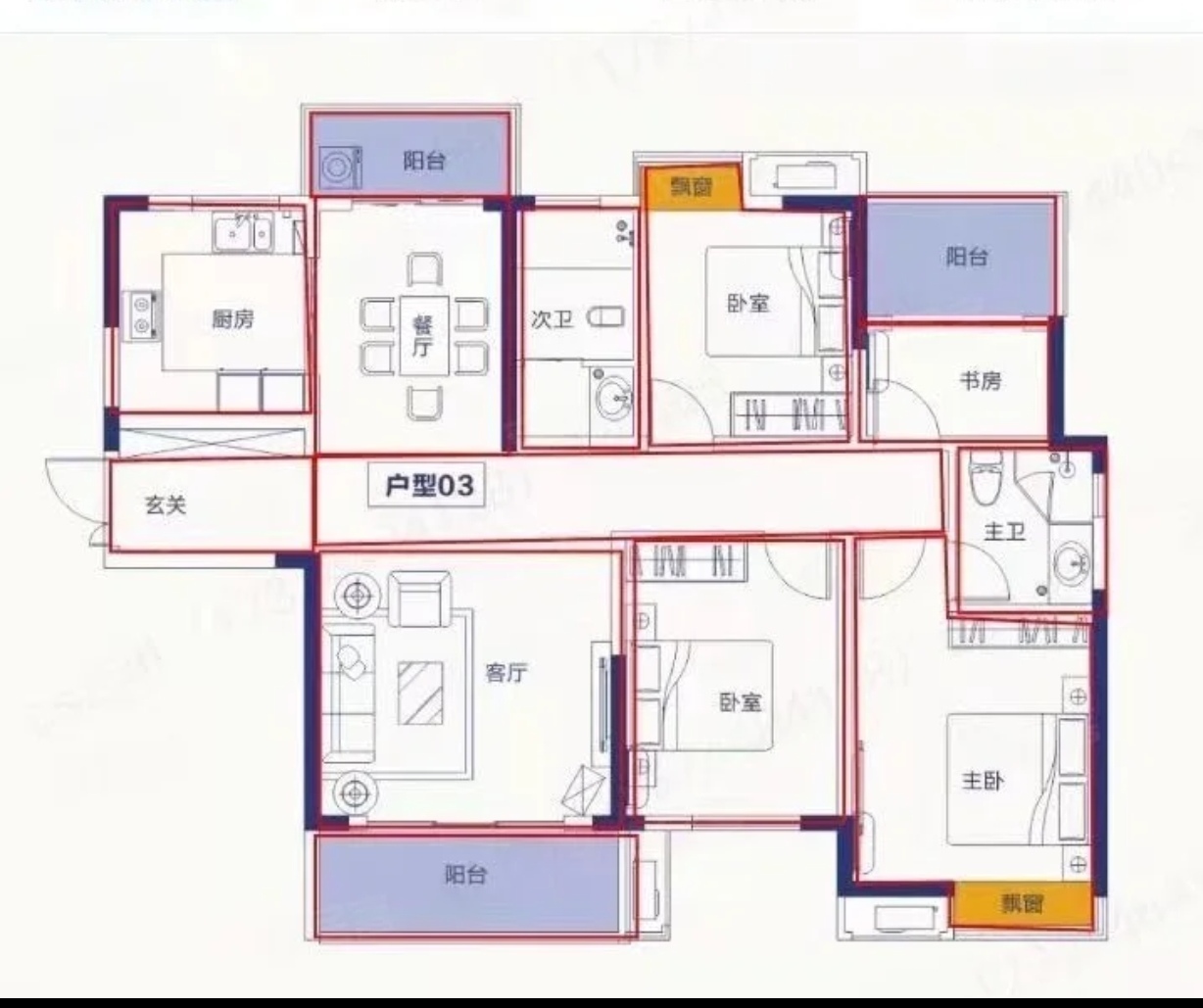 中建凤栖台  4室2厅2卫   57.80万户型图