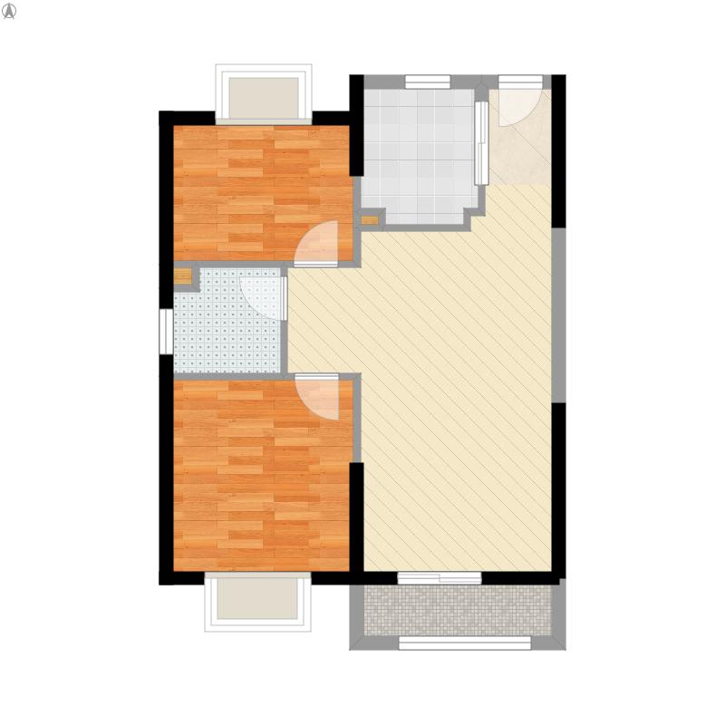 维港十字街  2室2厅1卫   56.80万户型图