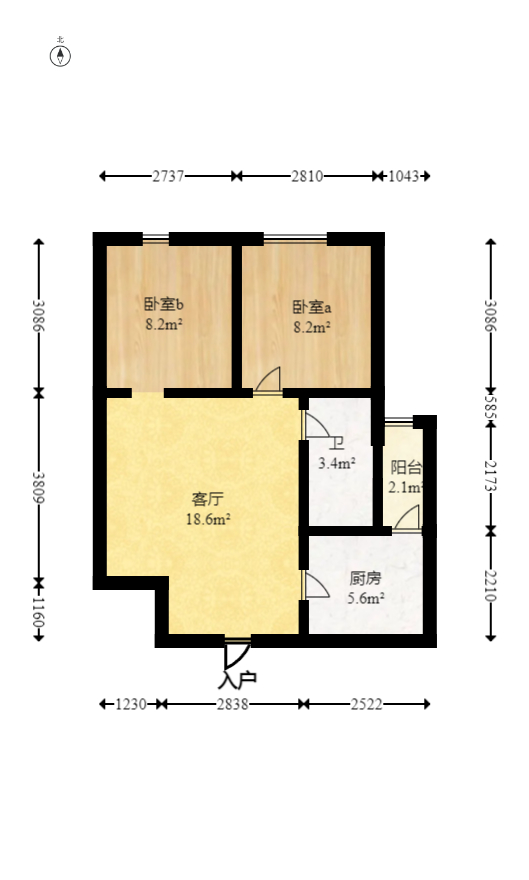 富基世纪公园  2室2厅1卫   36.00万室内图1