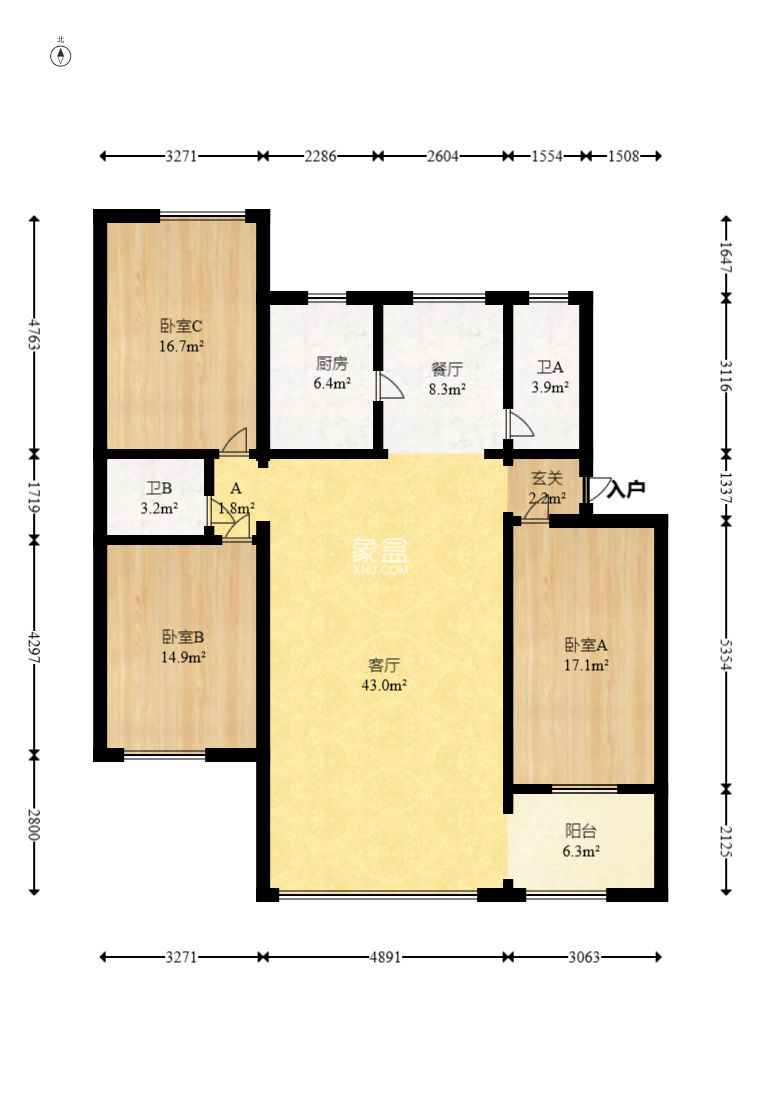 东风二村社区房  3室2厅2卫   88.00万